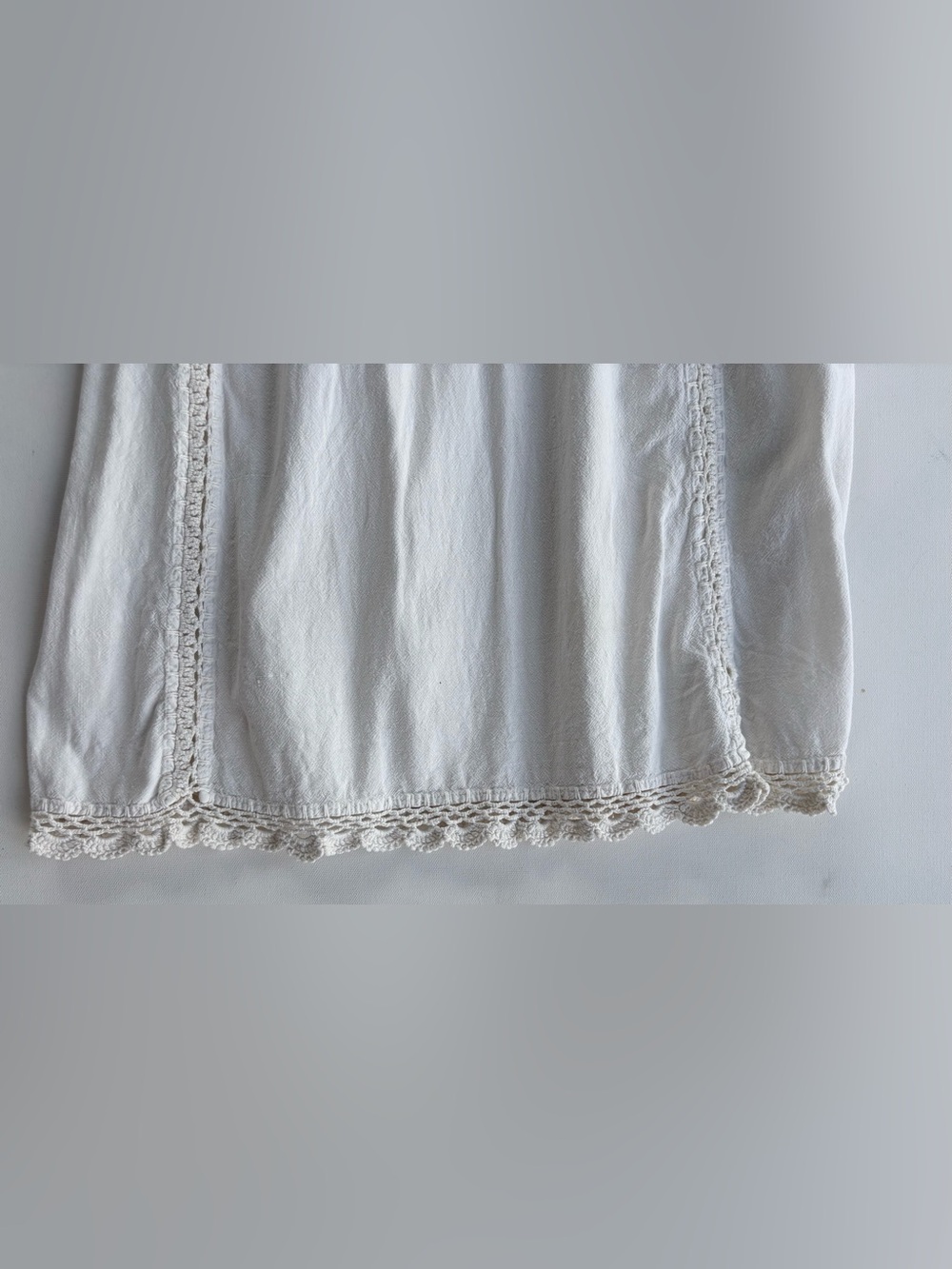 Vintage 1970’s White Linen Crochet Maxi Dress - Picture 6 of 11